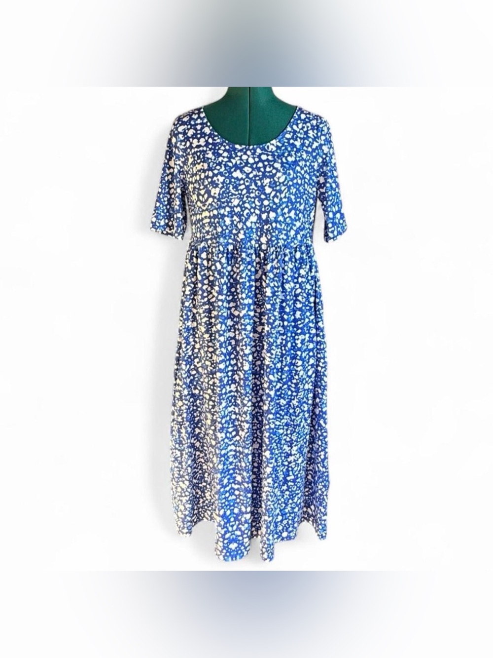 Shall We Blue Floral Maxi Dress with Short Sleeves